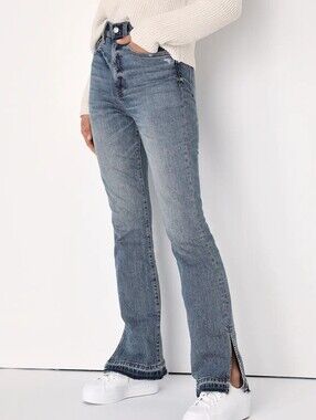 NWT High-Rise Flare Leg Jeans with Ankle Slit